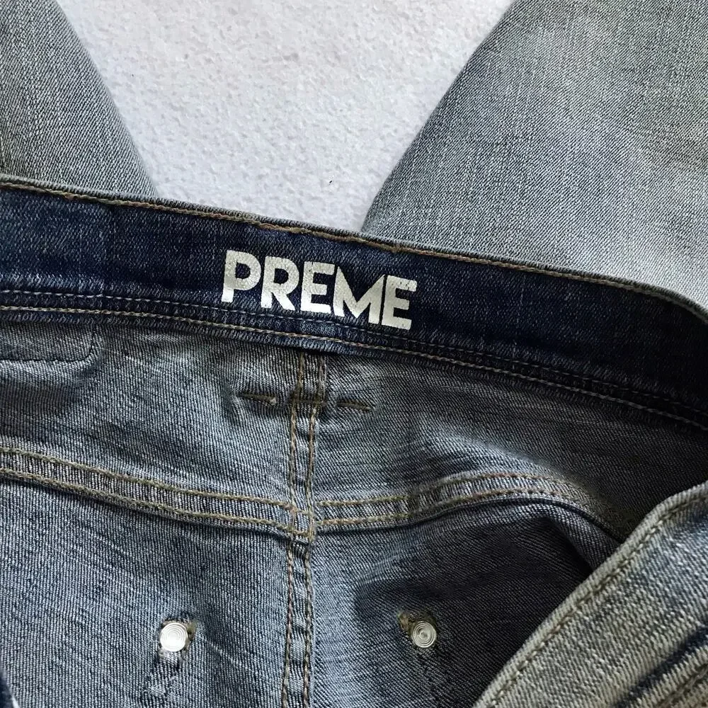 Preme NWOT Distressed Stone Wash Jean Shorts Men W32 *Pls See Description*